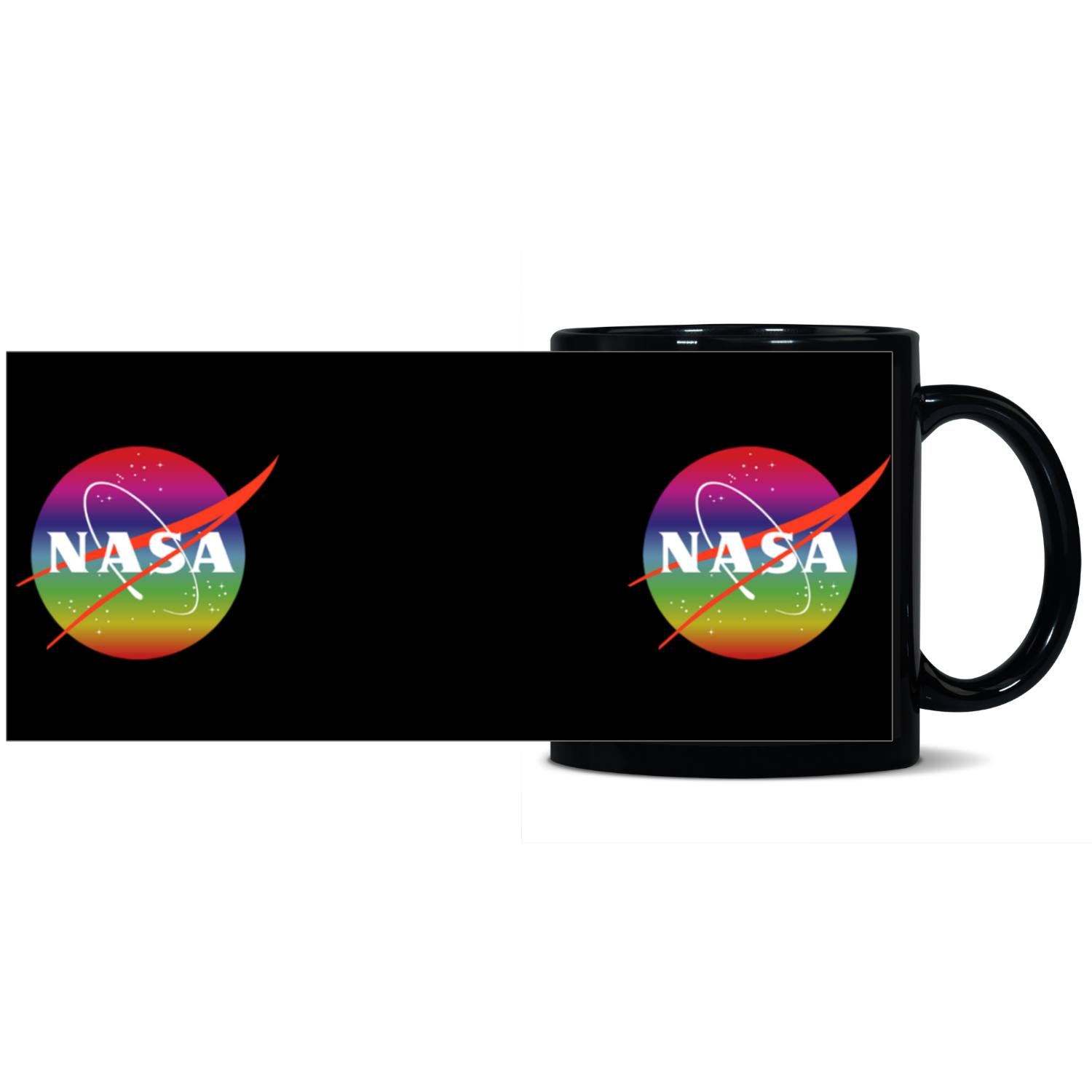 NASA Rainbow 11oz Black Patch Mug