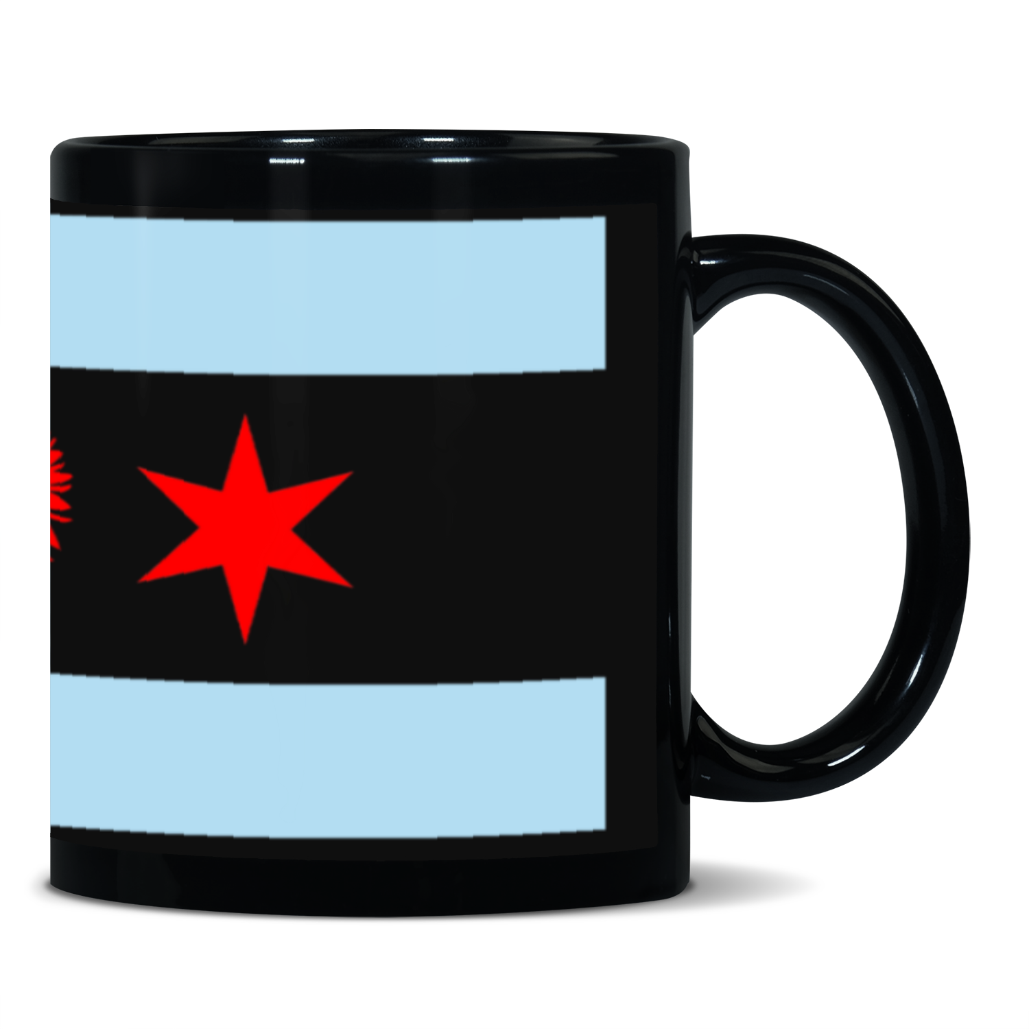 Chicago Flag Polish Single Eagle Black Patch 11oz Mug