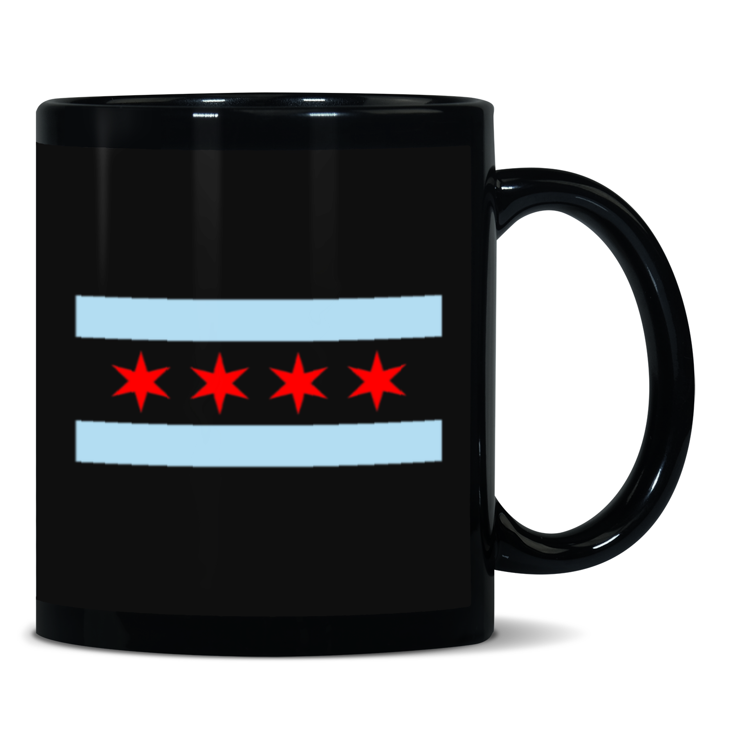 Chicago Flag Black Patch 11oz Mug