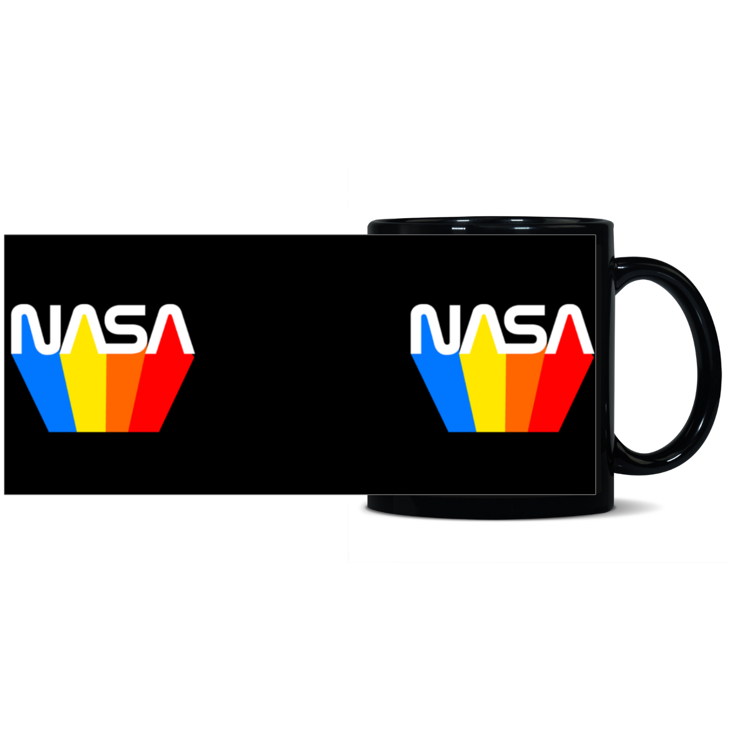 NASA 80's Retro Black Patch 11oz Mug