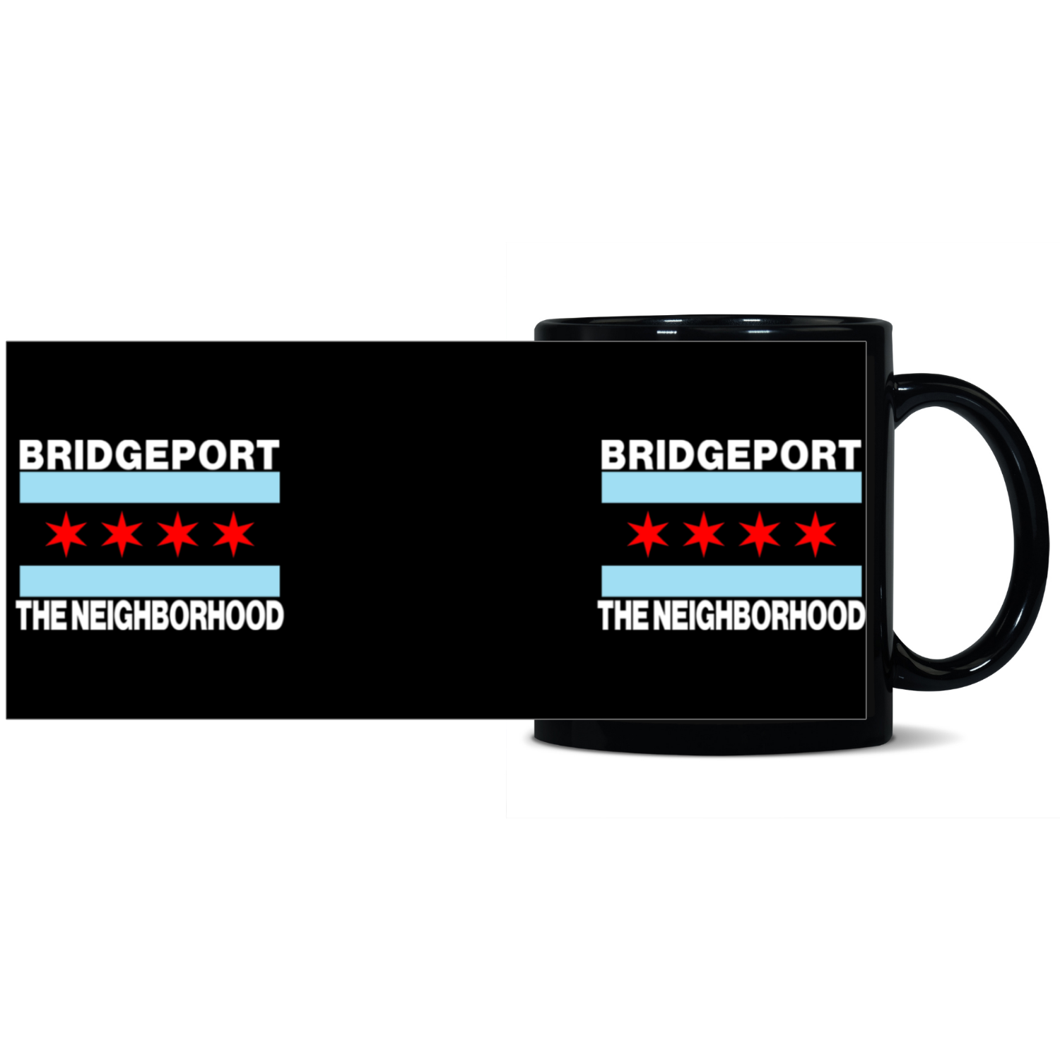 Chicago Flag Bridgeport Black Patch 11oz Mug