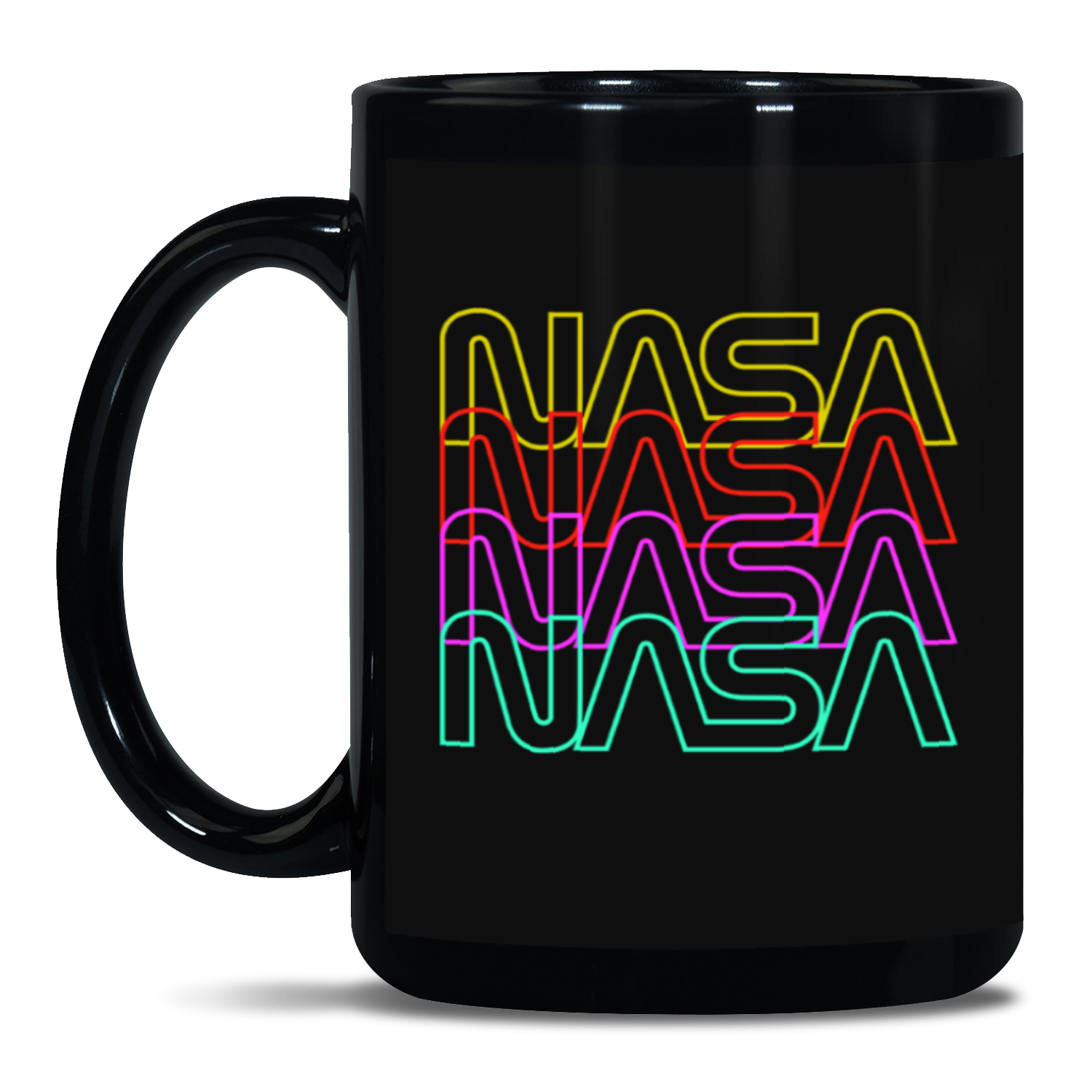 NASA Worm 15oz Black Patch Mug