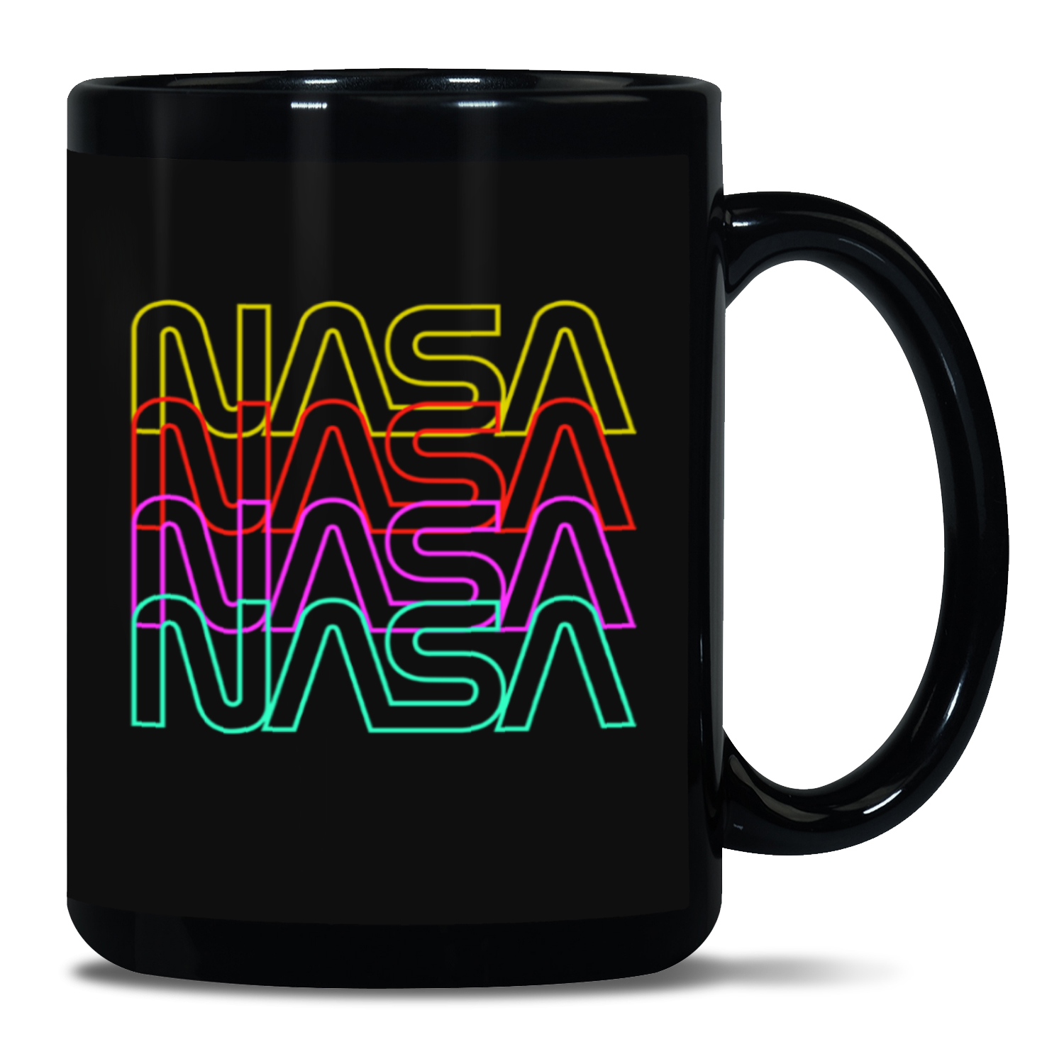 NASA Worm 15oz Black Patch Mug