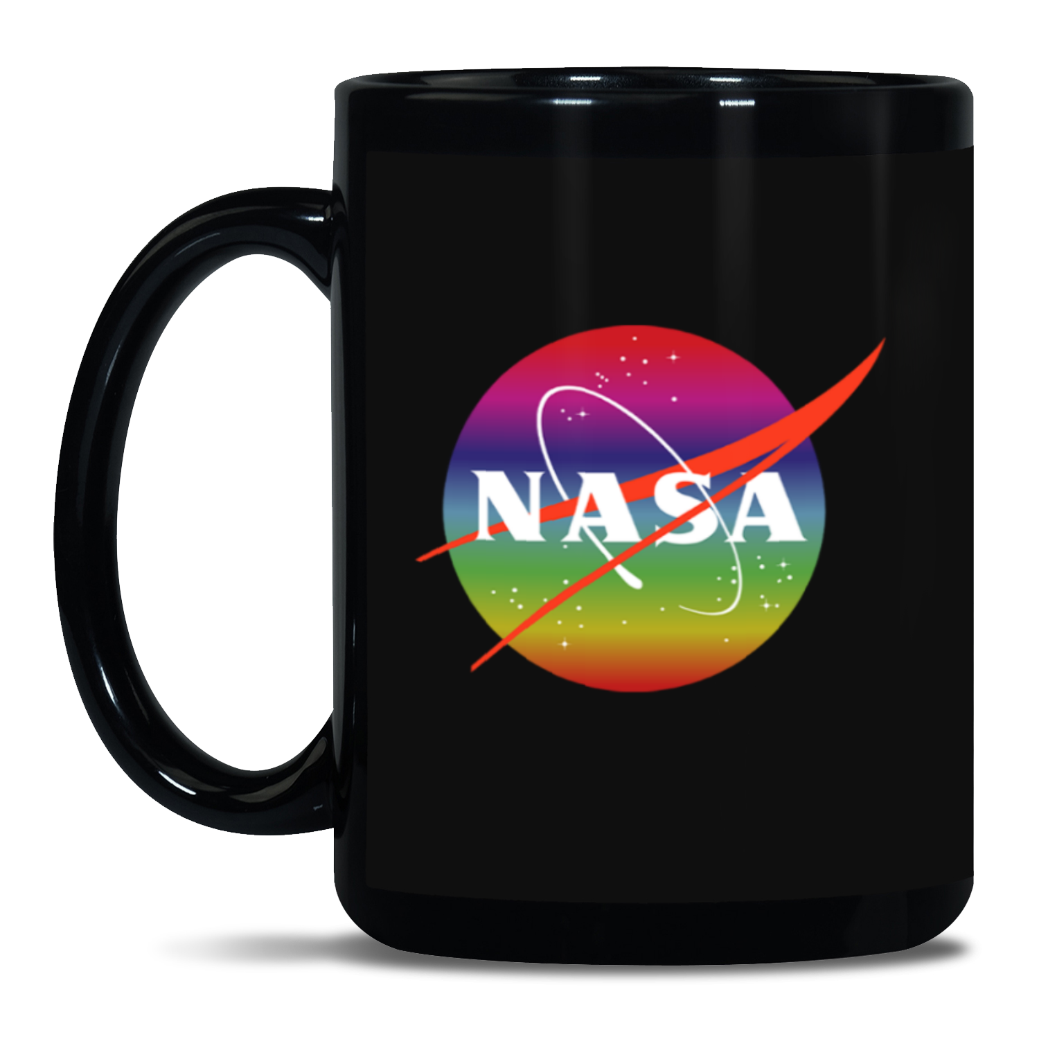 NASA Rainbow 15oz Black Patch Mug