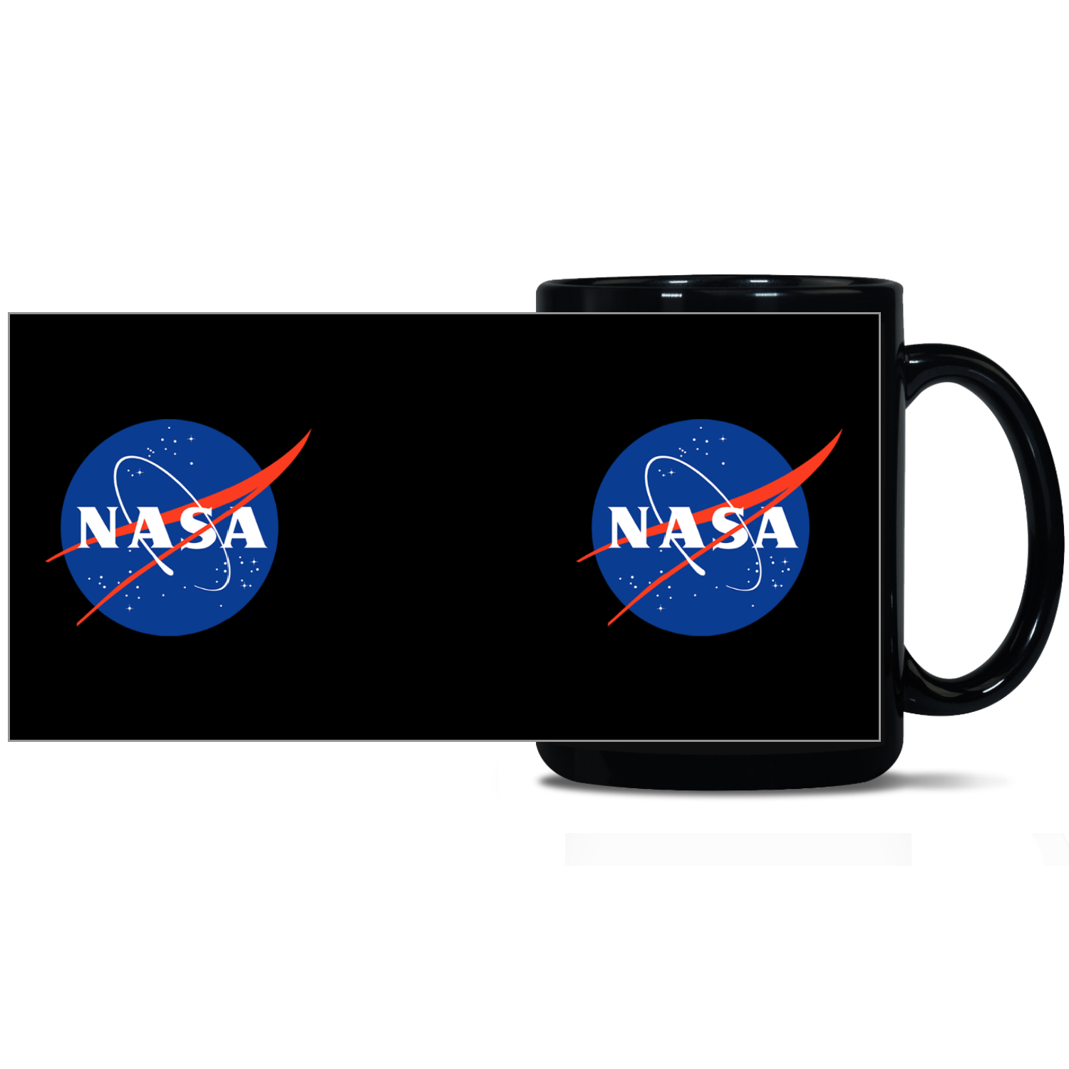 NASA Circle Logo 15oz Black Patch Mug