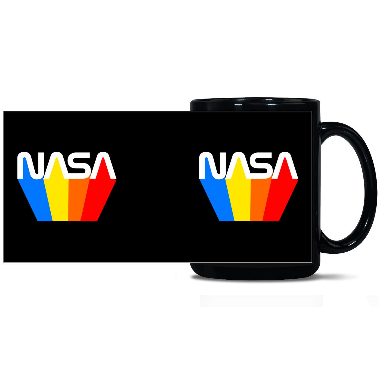 NASA 80's Retro Black Patch 15oz Mug