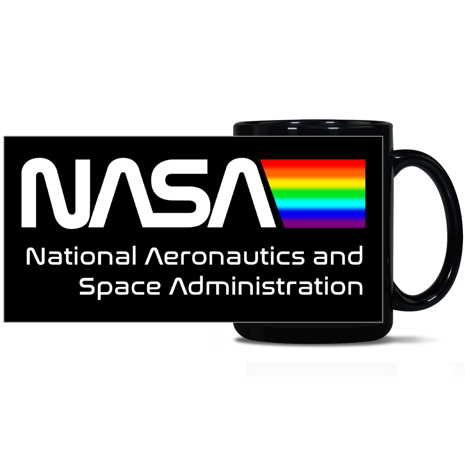 NASA Space Logo Black Patch 15oz Mug