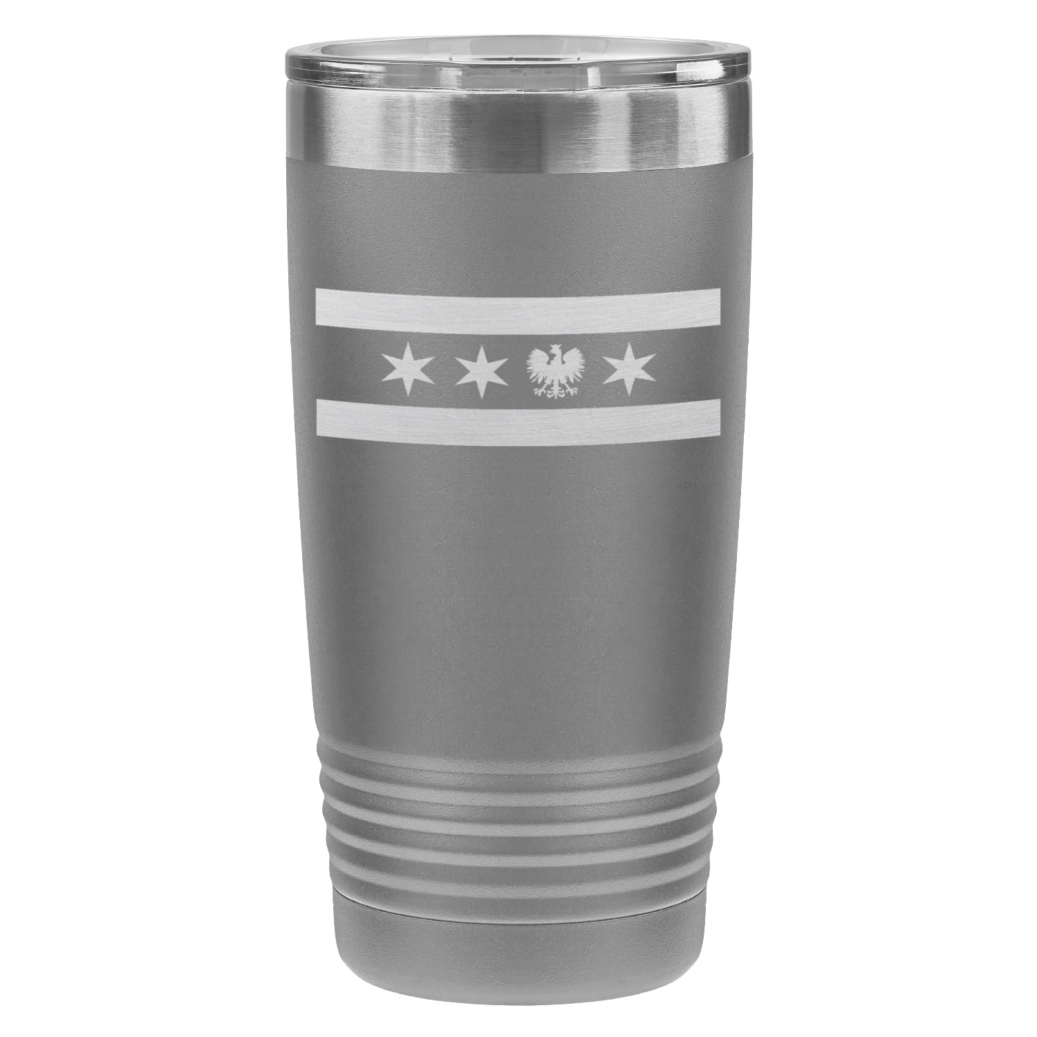 Chicago Flag Polish Single Eagle 20oz Lazer Tumbler