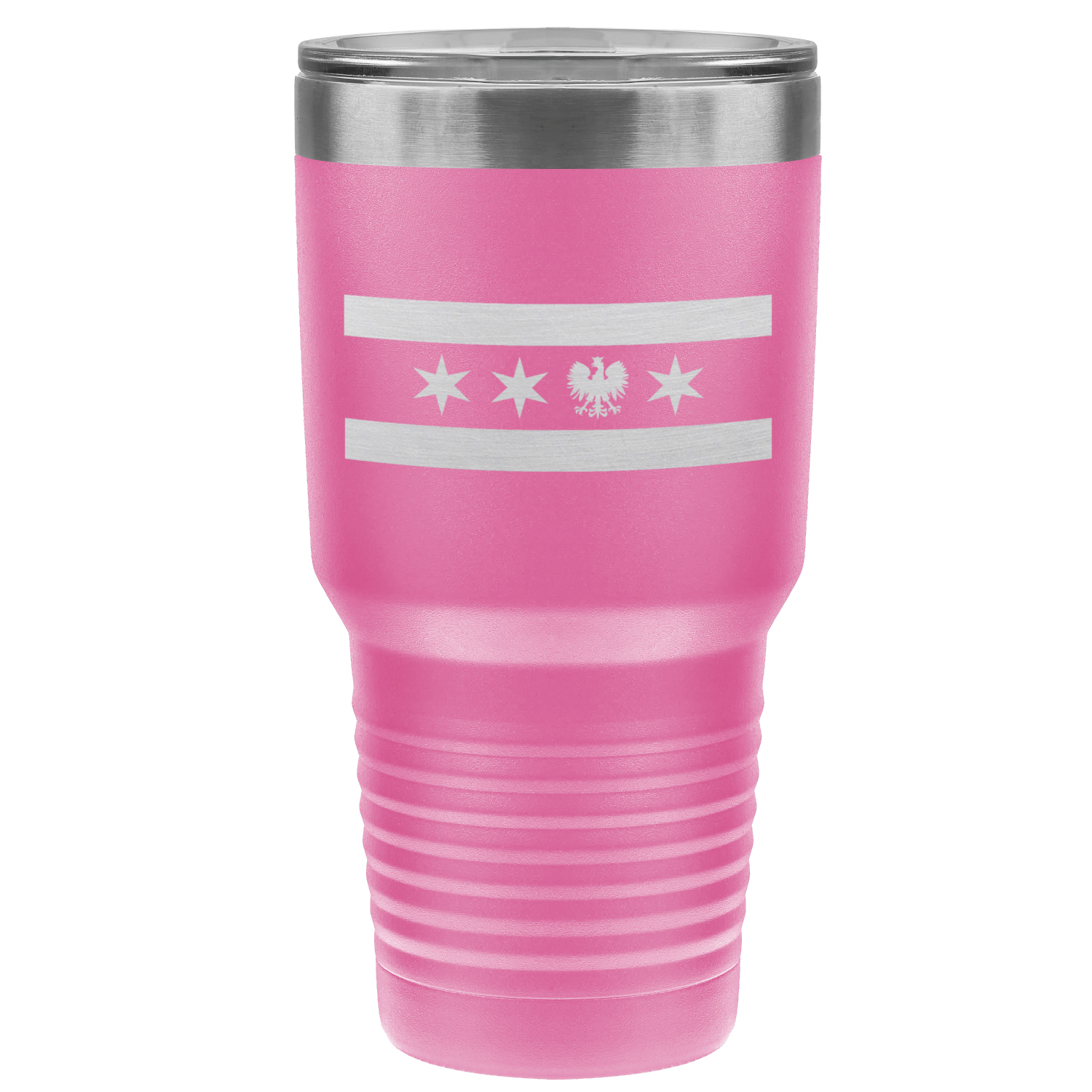 Chicago Flag Polish Single Eagle 30oz Lazer Tumbler