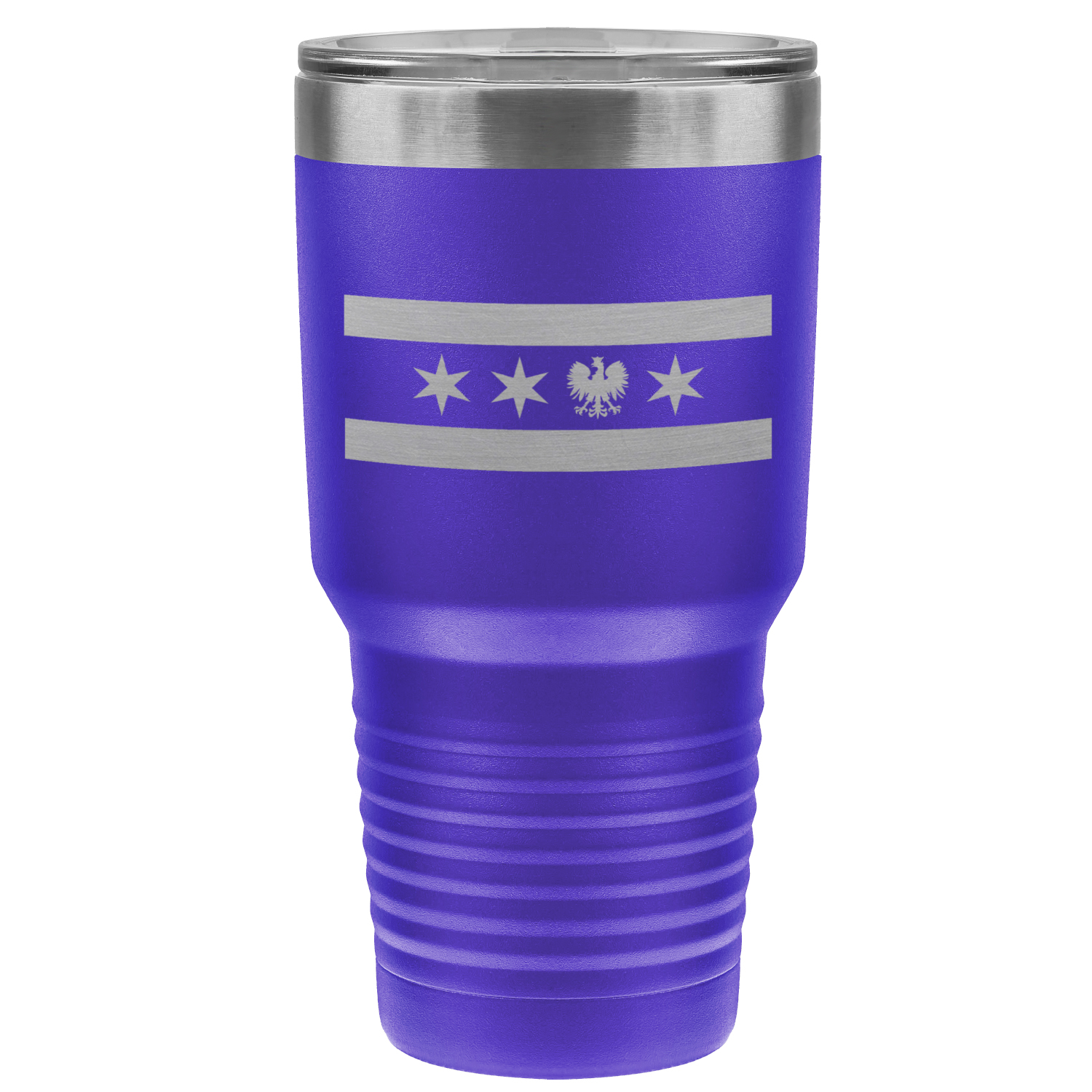 Chicago Flag Polish Single Eagle 30oz Lazer Tumbler