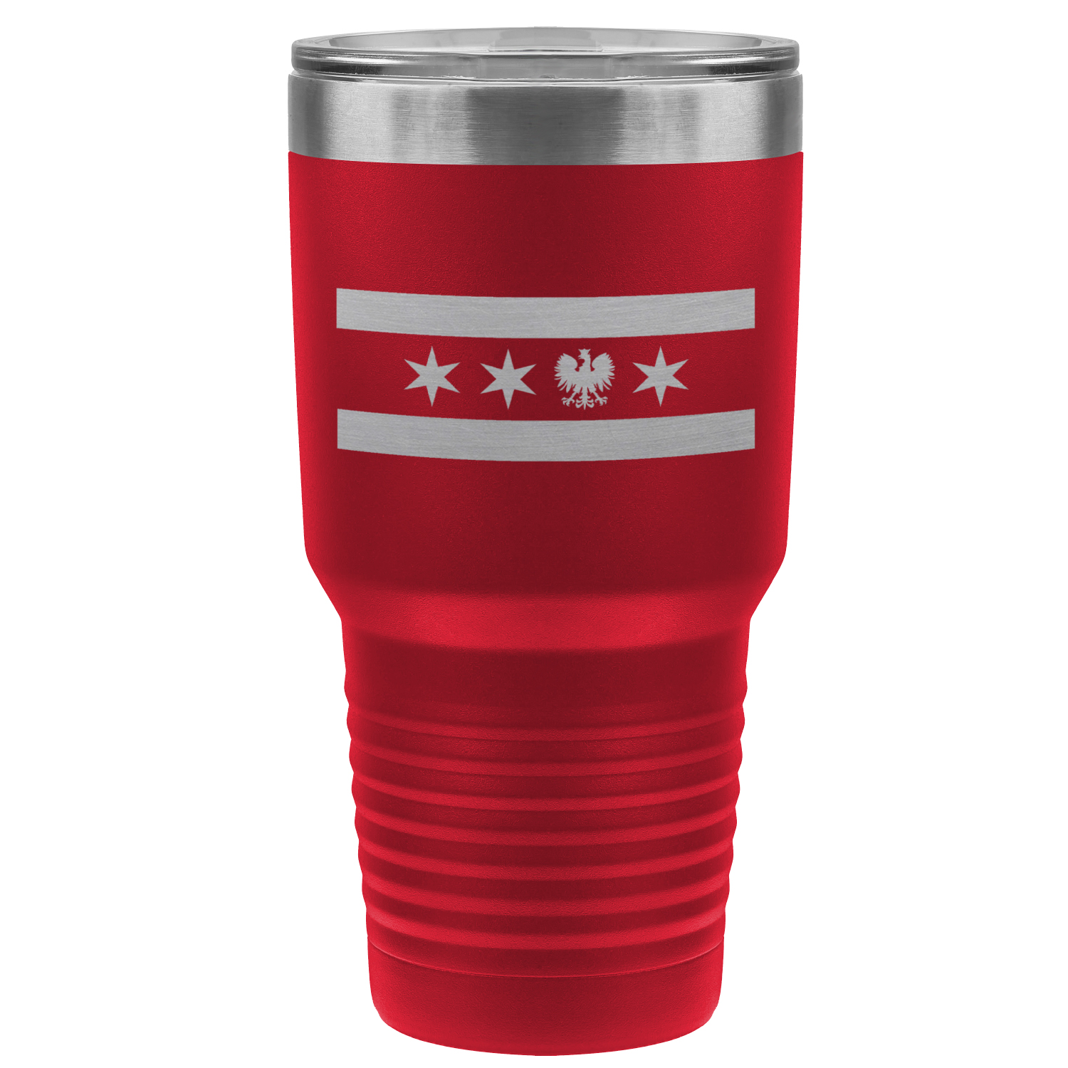 Chicago Flag Polish Single Eagle 30oz Lazer Tumbler