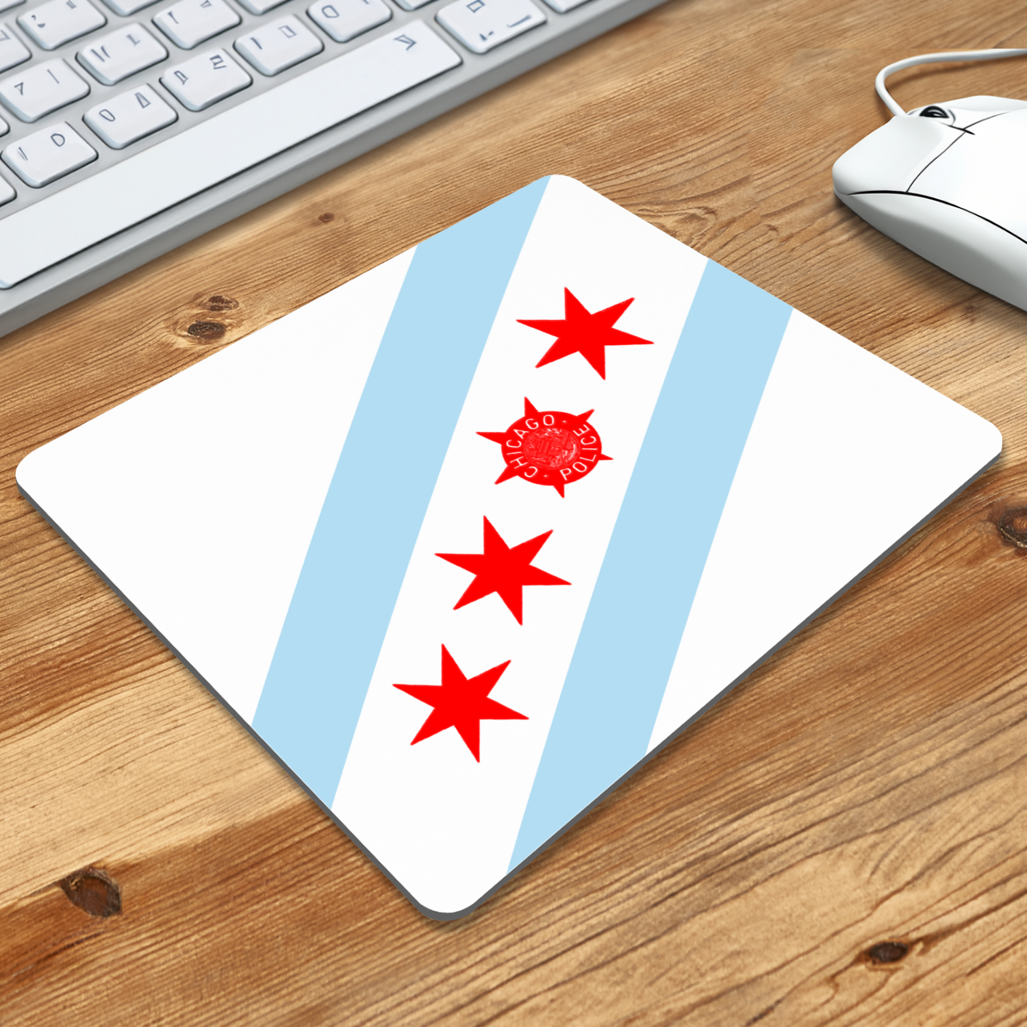 Chicago PD Flag Mouse Pad