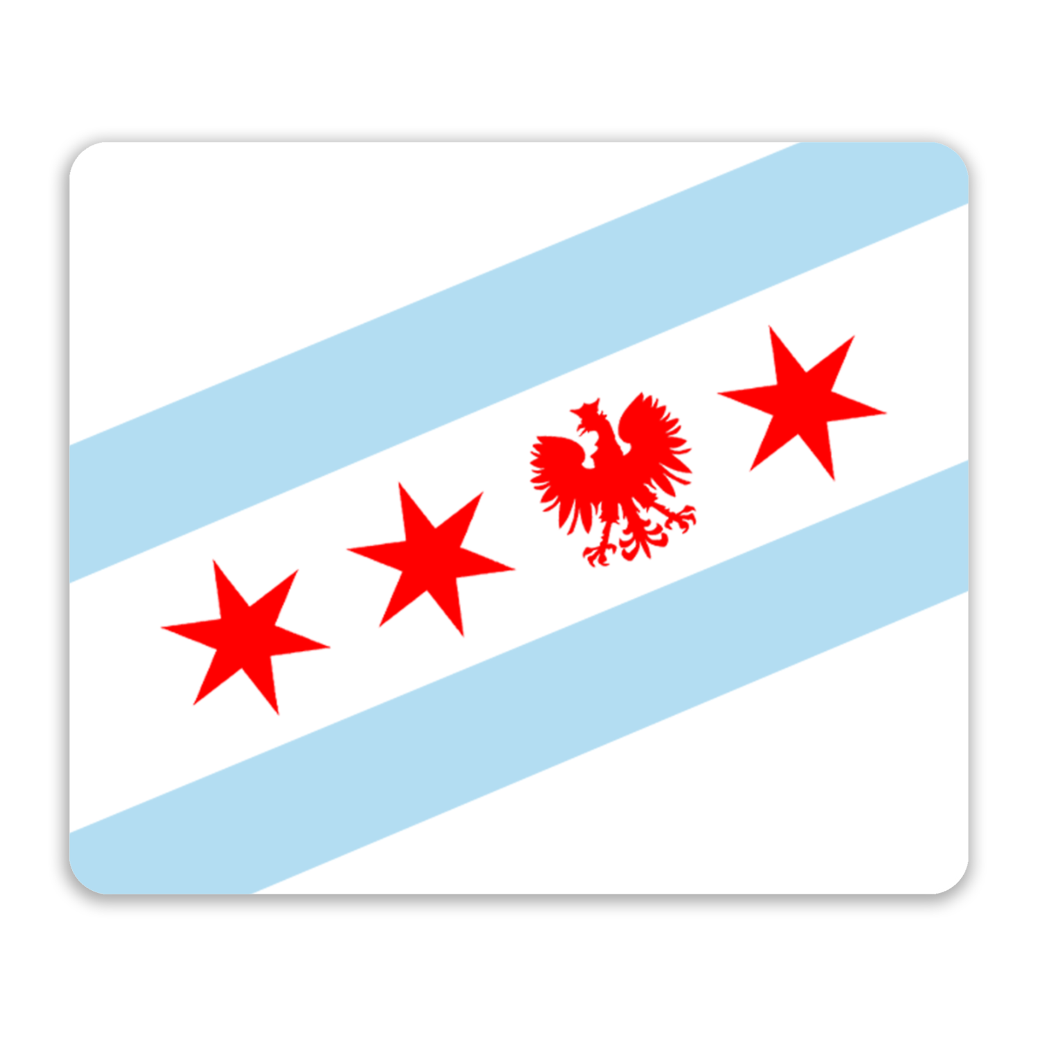 Chicago Flag Polish Single Eagle Mouse Pad