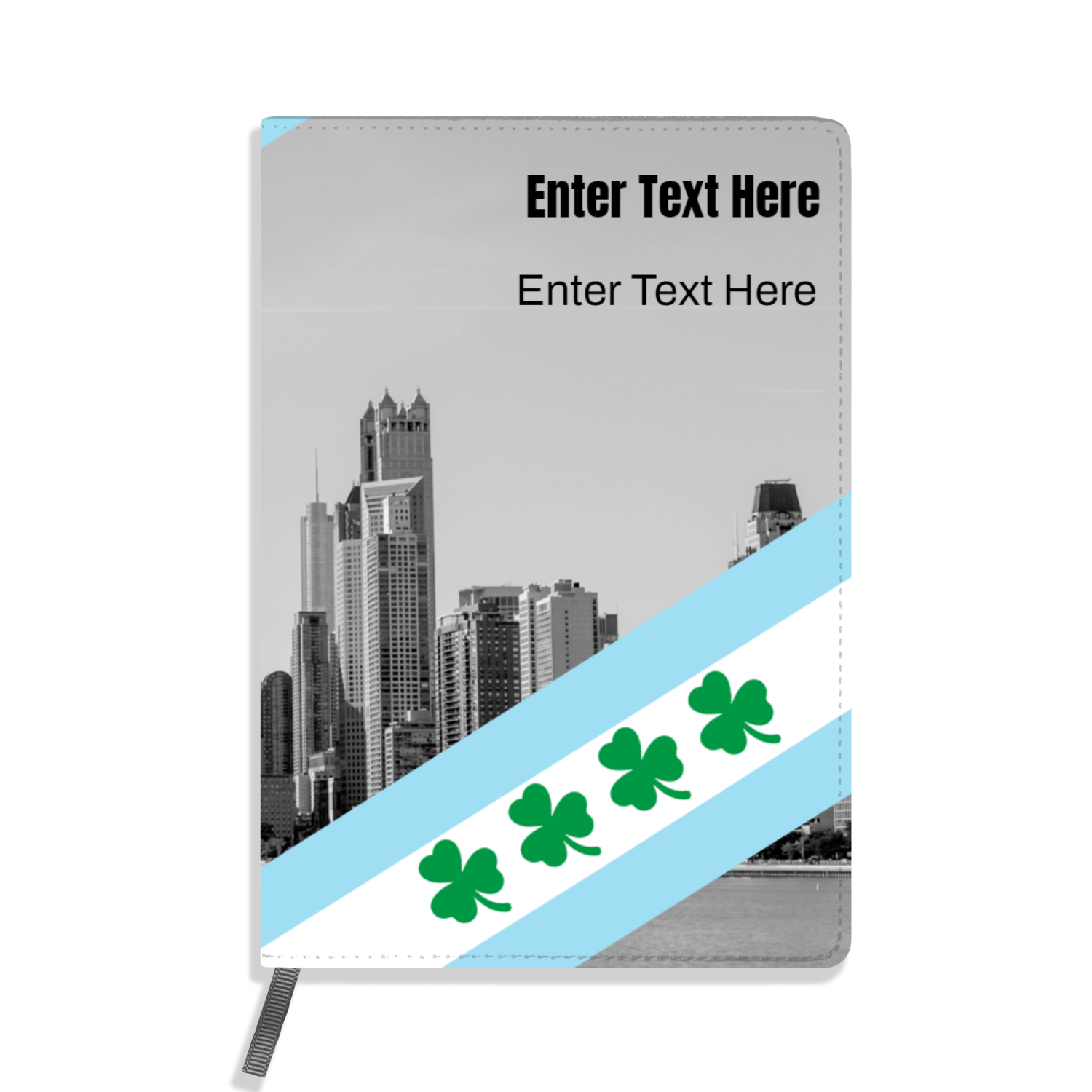 Chicago Flag Shamrock  A5 Personalized Journal