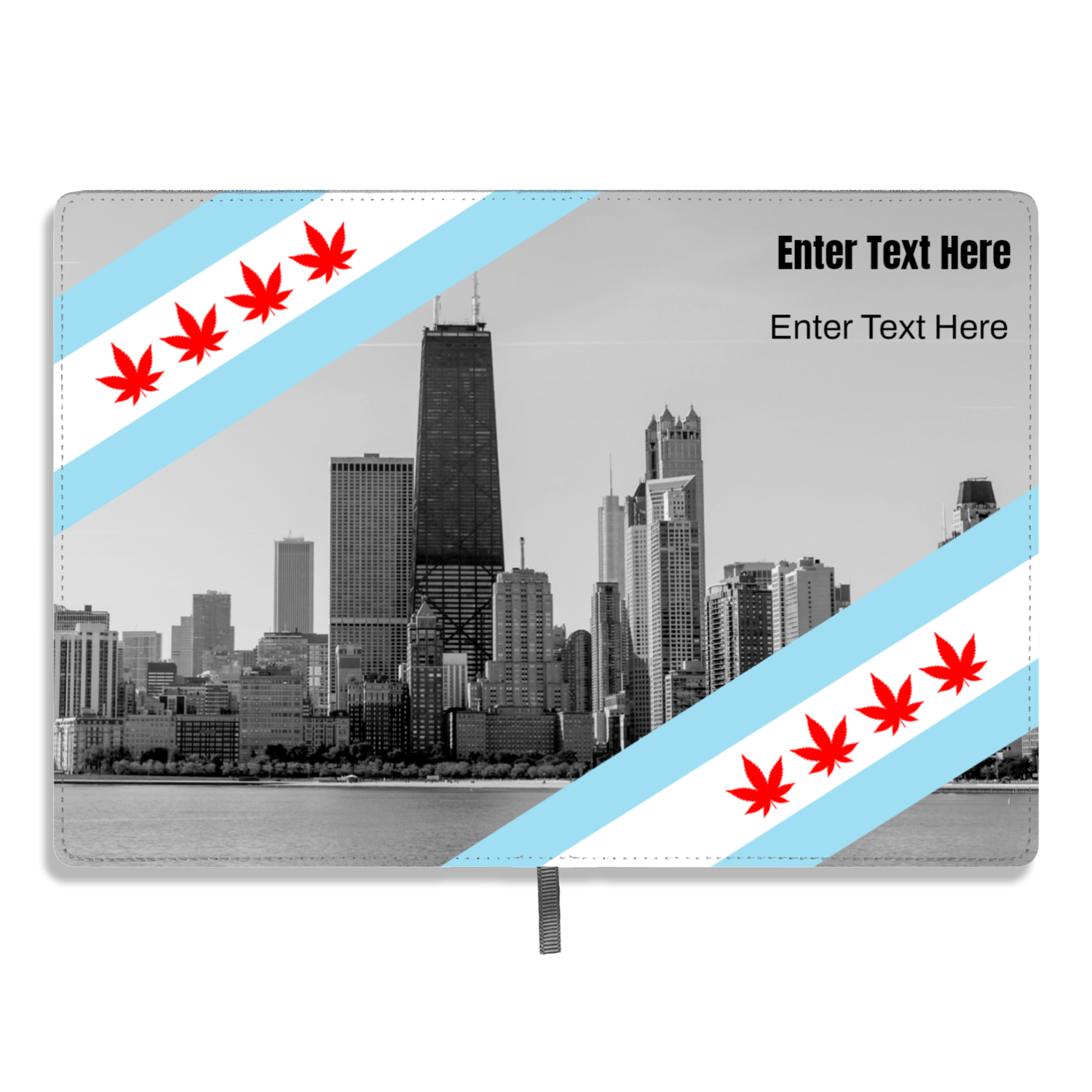 Chicago  Flag Four Pot Leaf A5 Personalized Journal