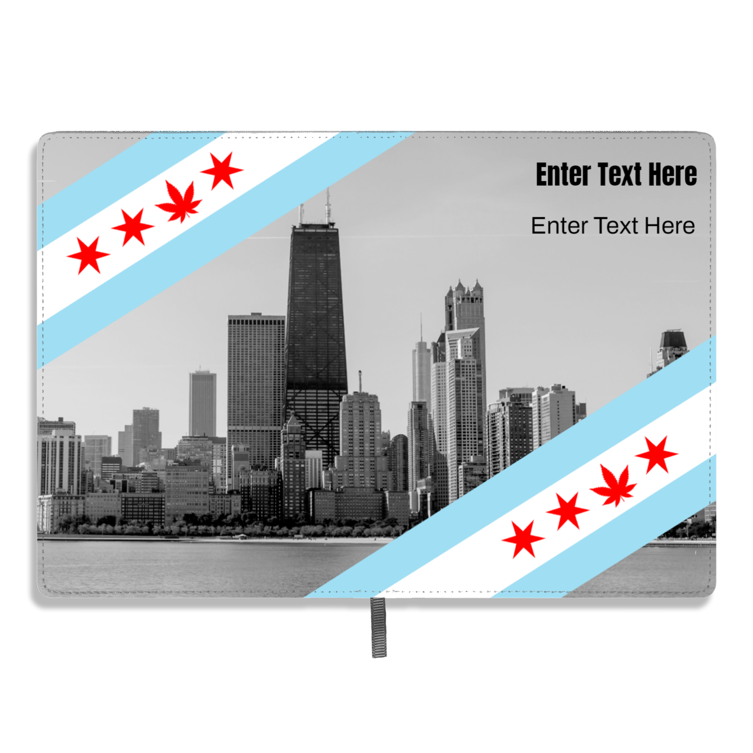 Chicago  Flag Single Pot Leaf A5 Personalized Journal