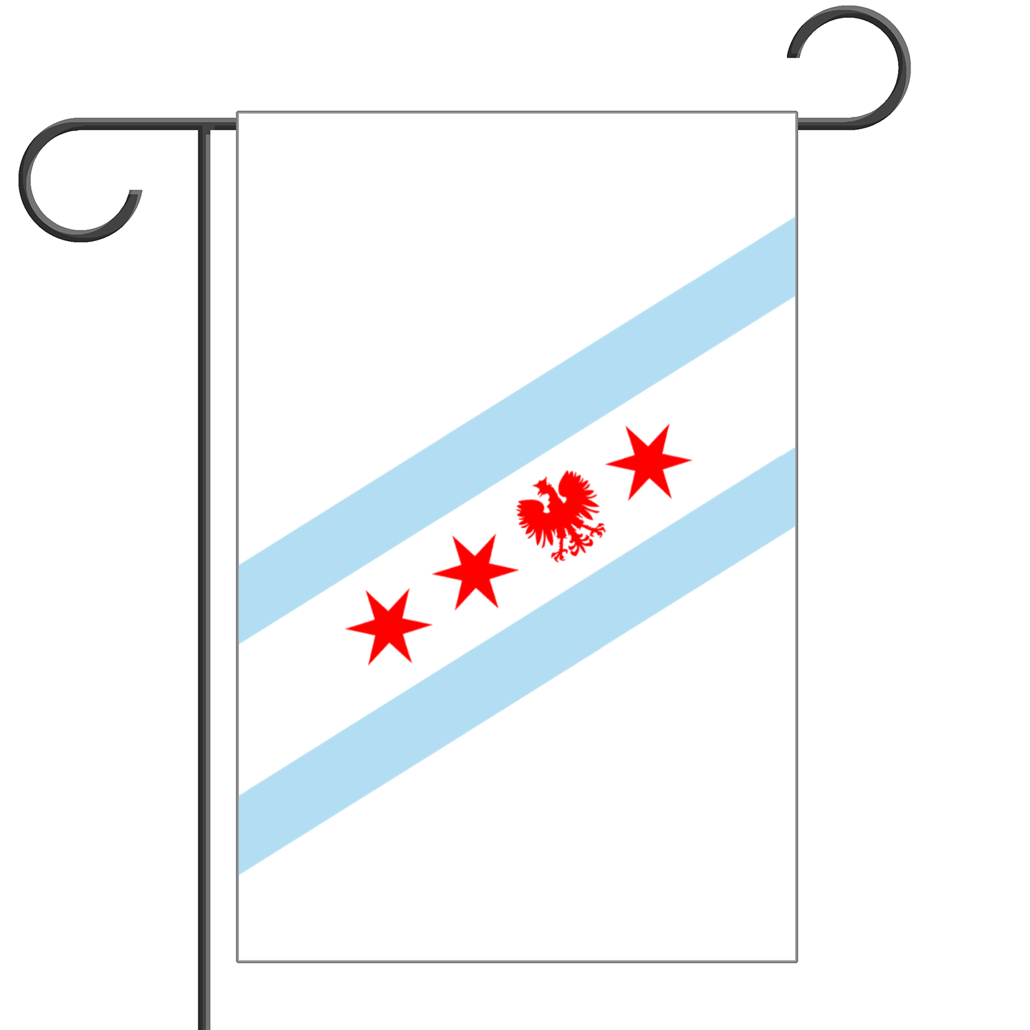 Chicago Flag Polish Single Eagle Garden Flag