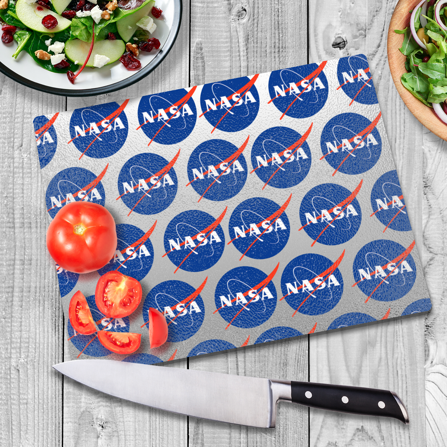 NASA Circle Logo Glass Cutting Board