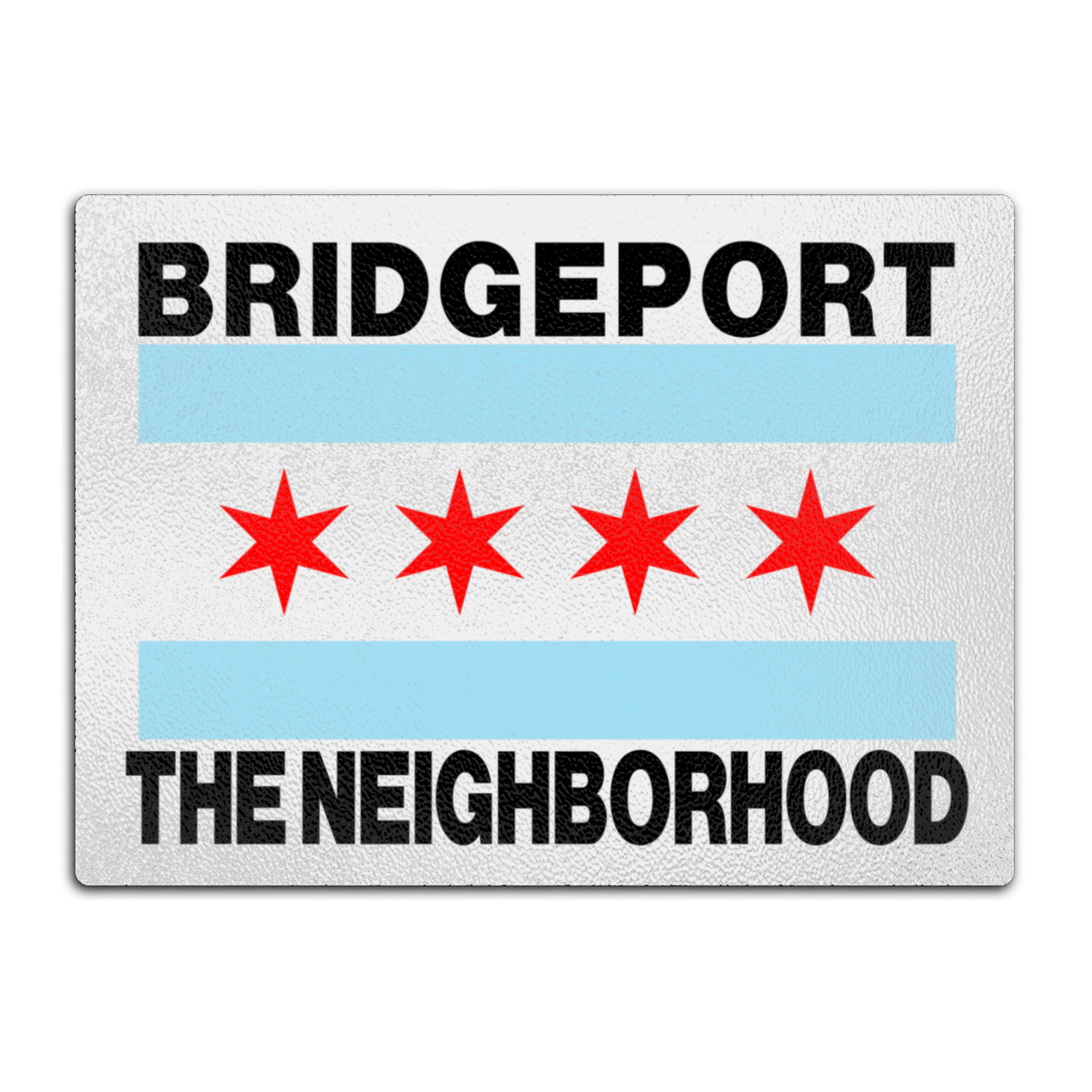 Chicago Flag Bridgeport Glass Cutting Board