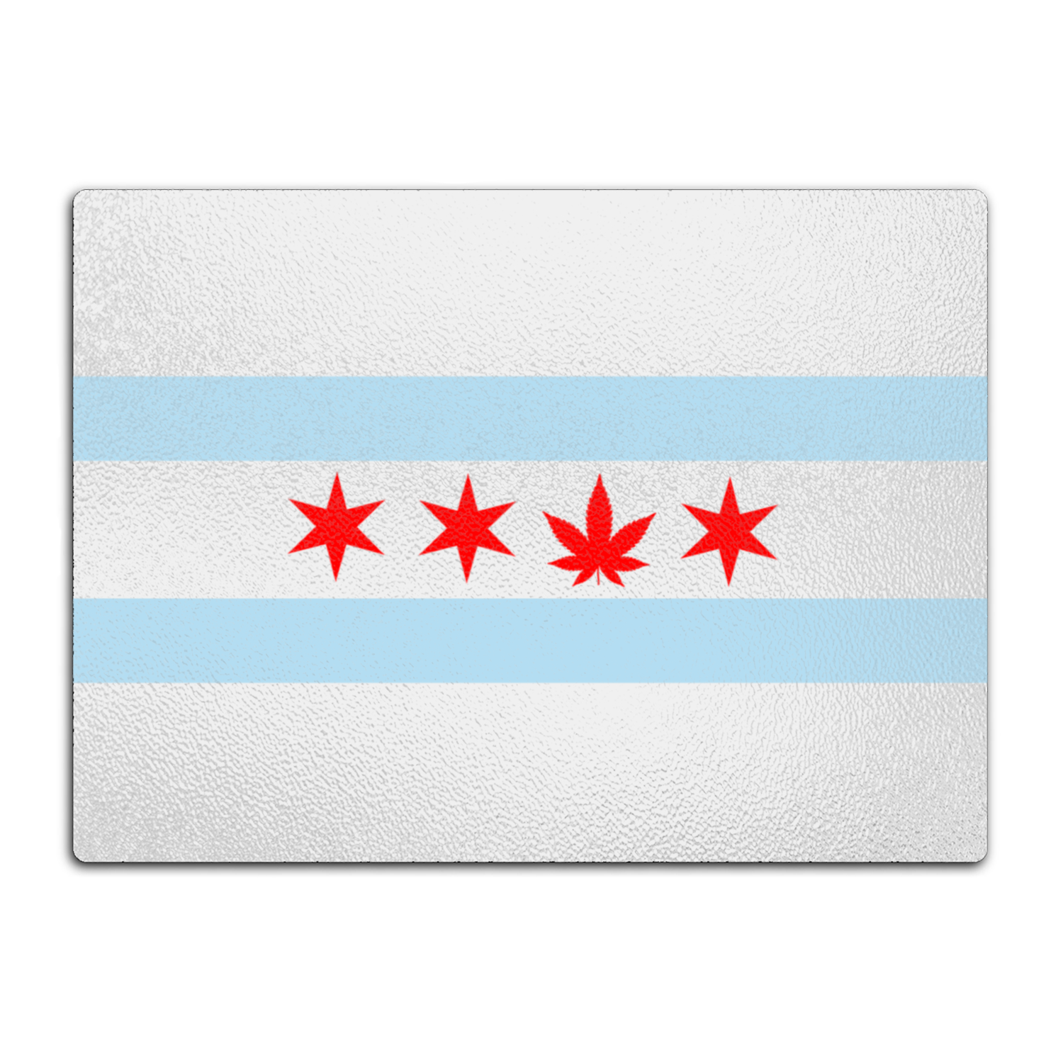 Chicago Flag Single Pot Leaf Glass Cutting Board