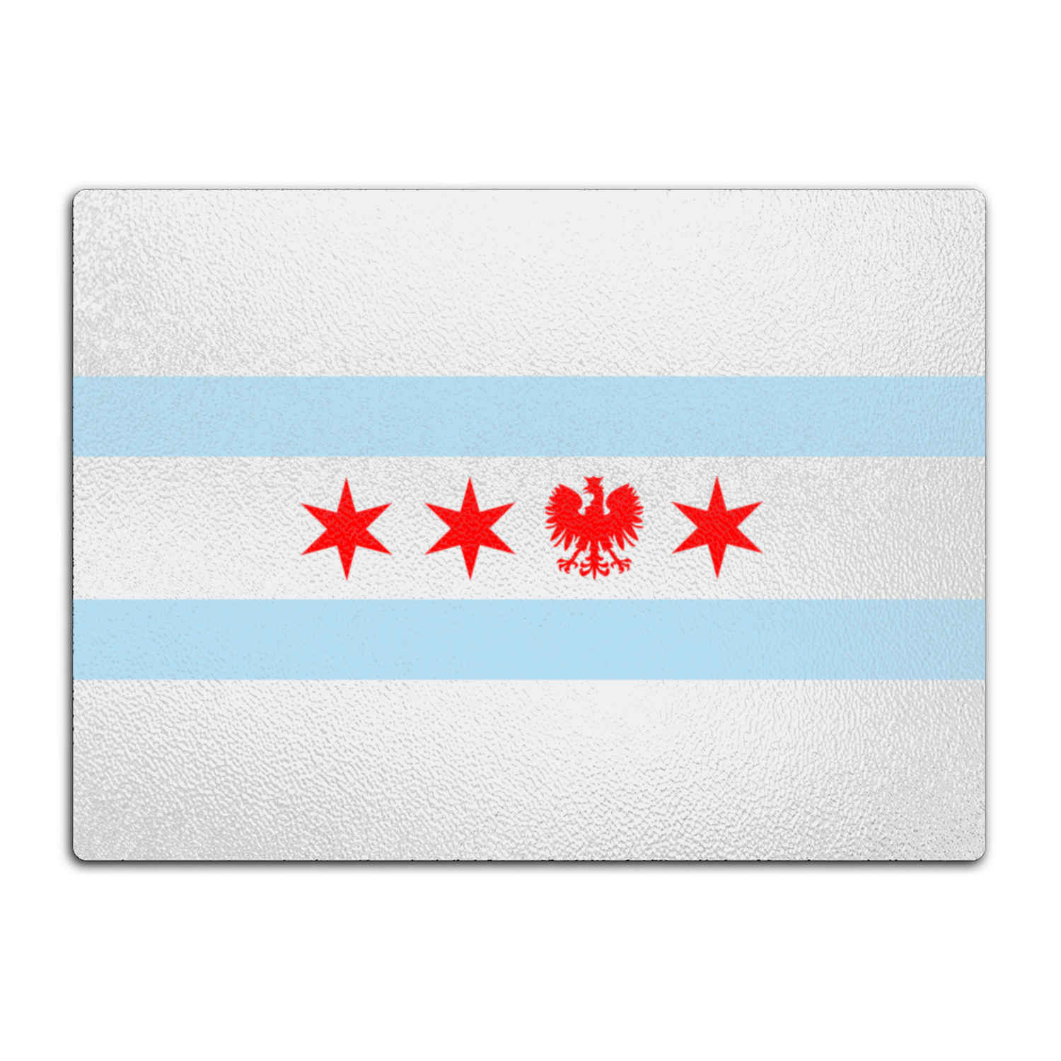 Chicago Flag Polish Single Eagle Glass Cutting Board