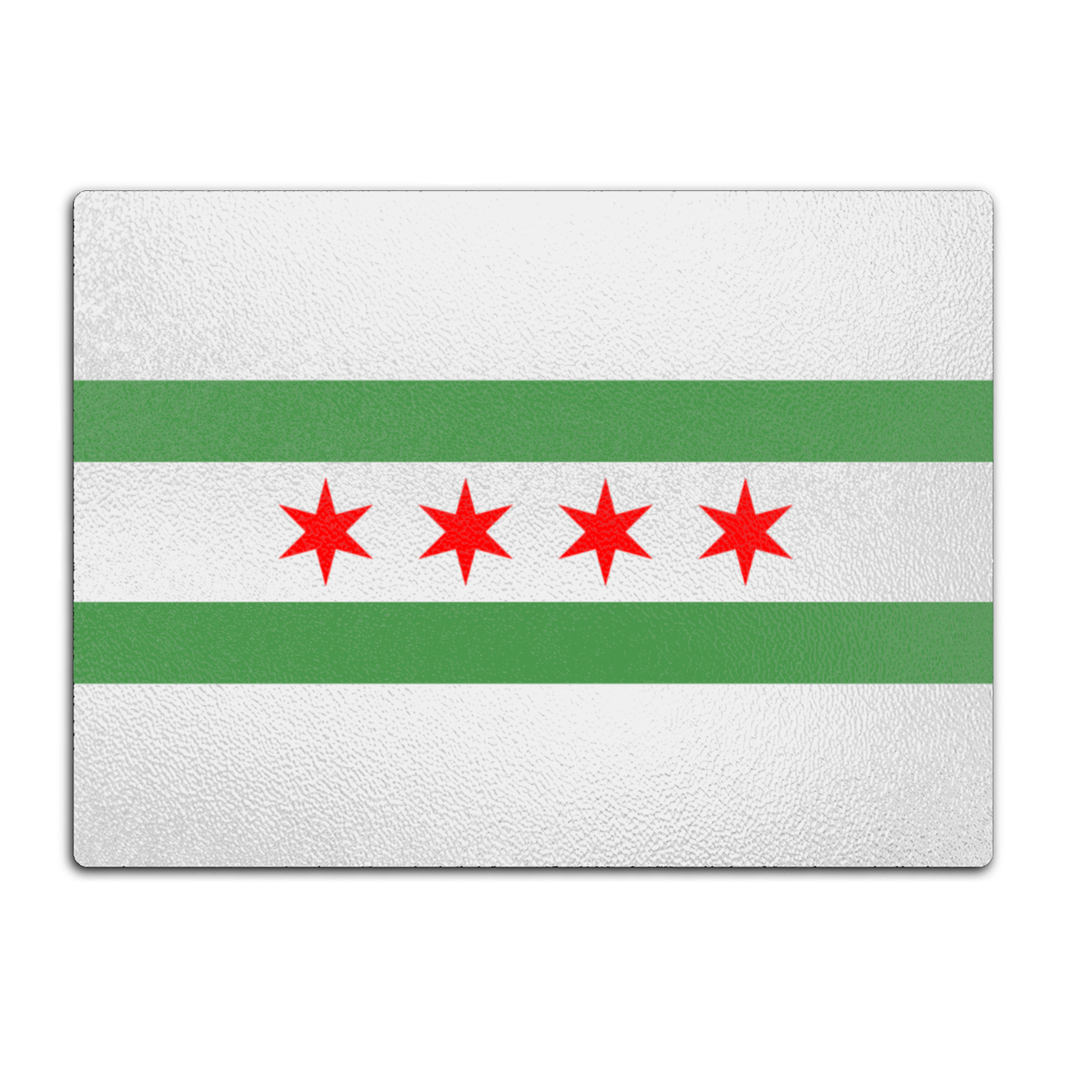 Chicago Flag Green River Glass Cutting Board