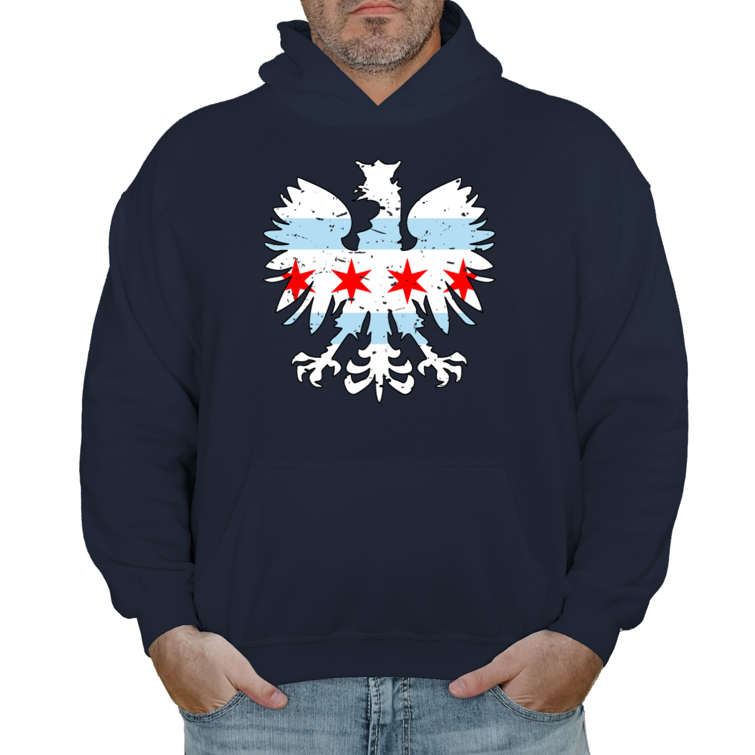 Chicago Flag Eagle Hoodie